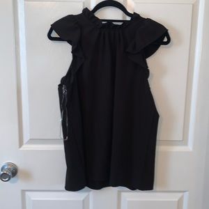 Black entro ruffle blouse